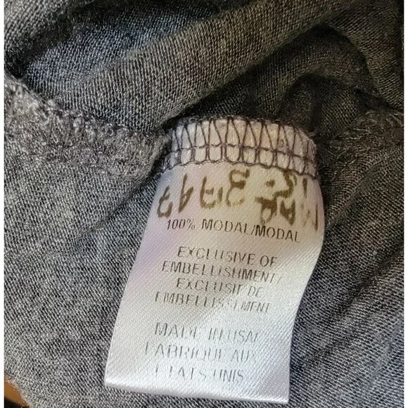 Haute Hippie Gray Lace Skull Graphic Sleeveless Tank Top Made In USA 100% Modal - Picture 5 of 6